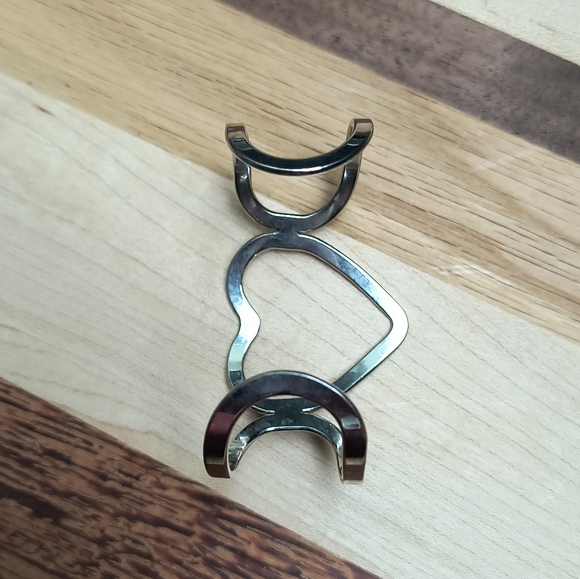 Open Cuff Bracelet Heart Silver Tone Metal Thin Small - Picture 6 of 12